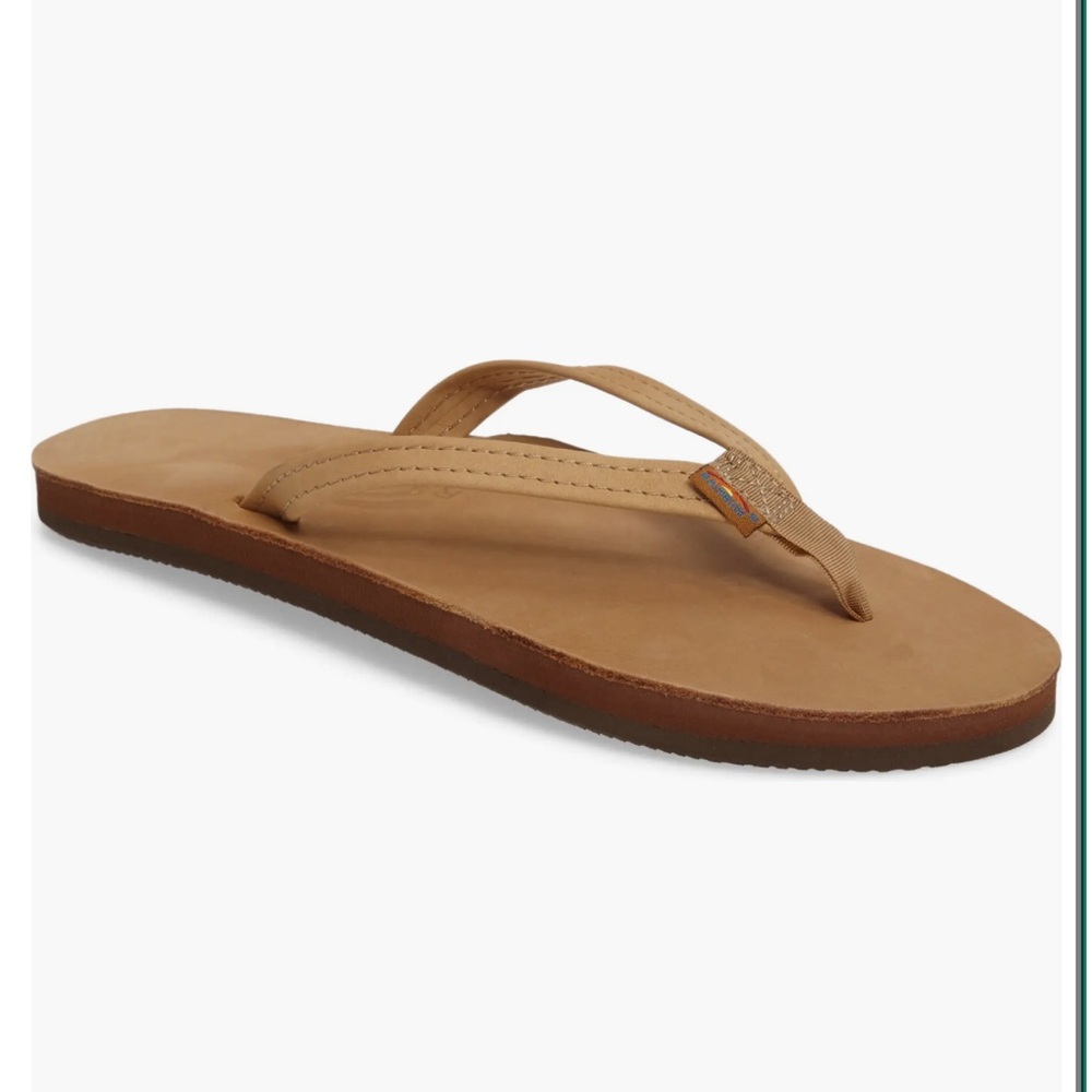 Rainbow Genuine Leather Narrow Strap Flip Flops – Women’s Medium